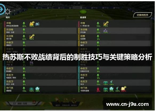热苏斯不败战绩背后的制胜技巧与关键策略分析