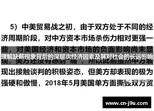 理解缺薪现象背后的深层次经济因素及其对社会的长远影响